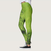 Lime Green Grunge with Black Accents Leggings (Links)