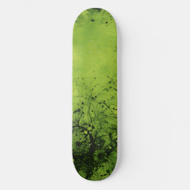 Lime Green Grunge with Black Accents Persoonlijk Skateboard