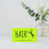 Lime Green Hairdressers Visitekaartje (Staand voorkant)