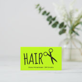 Lime Green Hairdressers Visitekaartje (Staand voorkant)