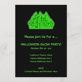 Lime Green Halloween Glow Party Kaart
