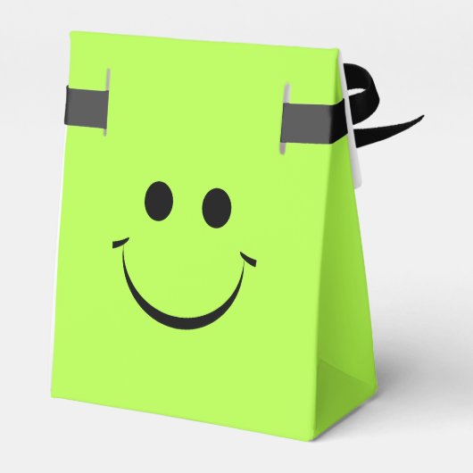 Lime Green Happy Face - Aangepaste verjaardag Bedankdoosjes (Achterkant)