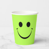 Lime Green Happy Face Birthday Papieren Bekers (Achterkant)