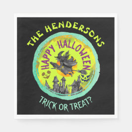 Lime green Happy Halloween Servet