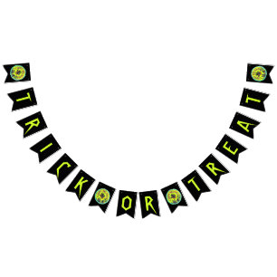 Lime green Happy Halloween Vlaggetjes