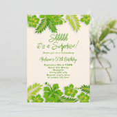 Lime Green Hawaiian Flowers verlaat verjaardagsfee Kaart (Staand voorkant)