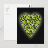 Lime Green Heart. Geoctrooieerd ontwerp van het ha Briefkaart (Voorkant / Achterkant)