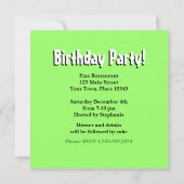Lime Green Heart met uitnodiging van Zebra Print P (Achterkant)