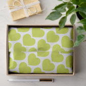Lime Green Hearts Modern Sweet Love Notes Fun Tissuepapier (Geschenk)