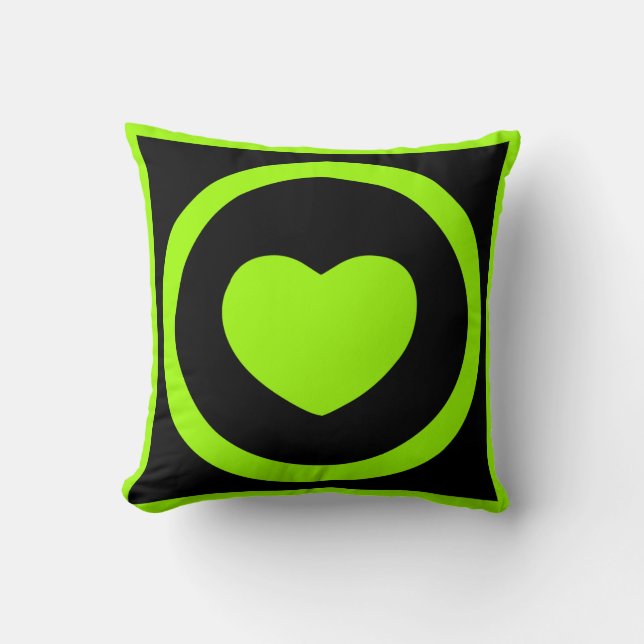 Lime Green Hearts Pillow Kussen (Voorkant)