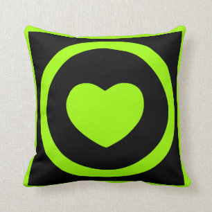 Lime Green Hearts Pillow Kussen