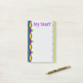 Lime Green Hearts With Purple Post-it® Notes (Op bureau)