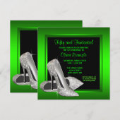 Lime Green High Heels Vrouwen Verjaardagsfeest Kaart (Voorkant / Achterkant)