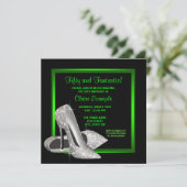 Lime Green High Heels Vrouwen Verjaardagsfeest Kaart (Staand voorkant)