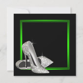 Lime Green High Heels Vrouwen Verjaardagsfeest Kaart (Achterkant)