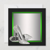 Lime Green High Heels Vrouwen Verjaardagsfeest Kaart (Achterkant)