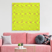 Lime Green Hot Pink Modern Geometrische Golfpatroo Canvas Afdruk (Insitu (Woonkamer))