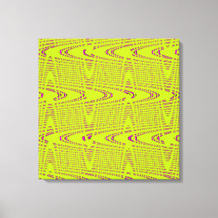 Lime Green Hot Pink Modern Geometrische Golfpatroo Canvas Afdruk