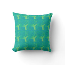 Lime Green Hummingbird Pillow