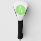 Lime Green Initial Golf Head Cover (Voorkant)