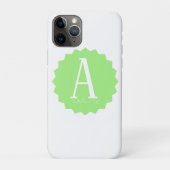 Lime Green Initial iPhone 11 Pro Case (Achterkant)