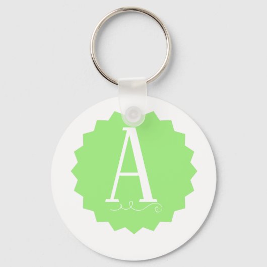 Lime Green Initial Keychain (Voorkant)
