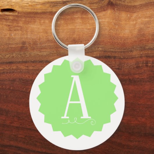 Lime Green Initial Keychain (Achterkant)