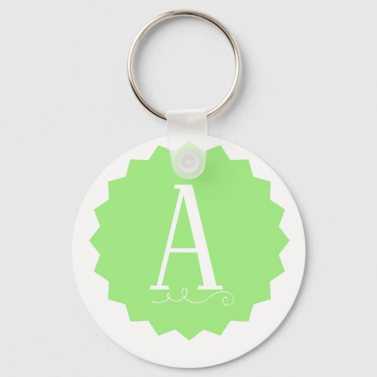 Lime Green Initial Keychain (Achterkant)