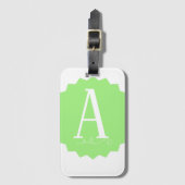 Lime Green Initial Luggage Tag Bagagelabel (Voorkant (verticaal))