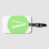 Lime Green Initial Luggage Tag Bagagelabel (Voorkant (horizontaal))