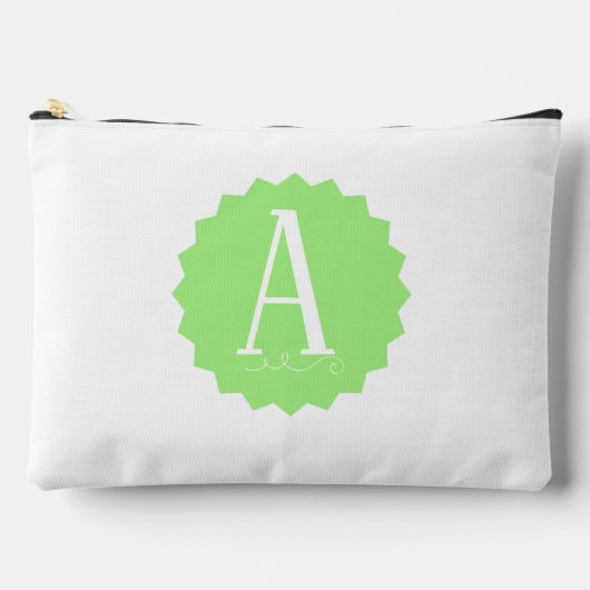 Lime Green Initial Makeup Bag Etui (Voorkant)