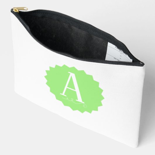 Lime Green Initial Makeup Bag Etui (Open)
