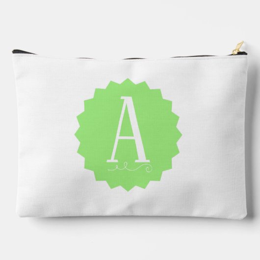 Lime Green Initial Makeup Bag Etui (Achterkant)