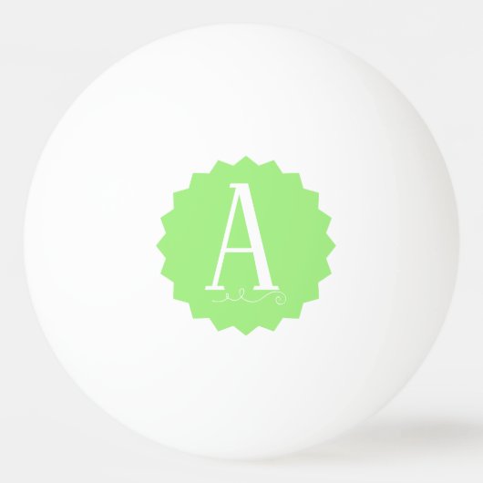 Lime Green Initial Ping Pong Ball (Voorkant)