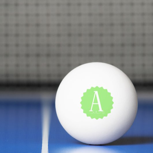 Lime Green Initial Ping Pong Ball (Net)