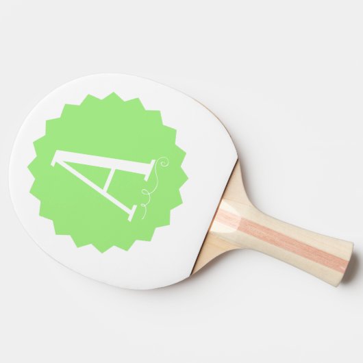 Lime Green Initial Ping Pong Paddle Tafeltennisbatje (Zijkant)