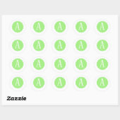 Lime Green Initial Round Stickers (Vel)