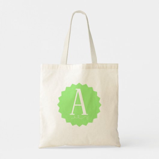 Lime Green Initial Tote Bag (Achterkant)