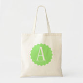 Lime Green Initial Tote Bag (Voorkant)