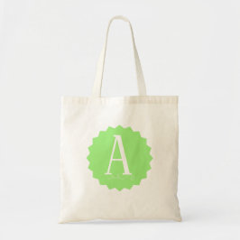 Lime Green Initial Tote Bag