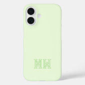 Lime Green Initials Monogram Simple Minimal  Case-Mate iPhone Case (Achterkant)