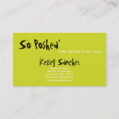 Lime Green Ink Splot Make-up Artist Visitekaartje (Achterkant)