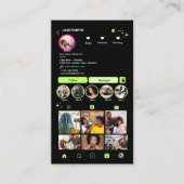 Lime Green Instagram Kapsalon QR Visitekaartje (Voorkant)