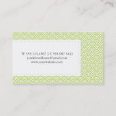 Lime Green Japans Seigaiha Pattern Visitekaartje (Achterkant)
