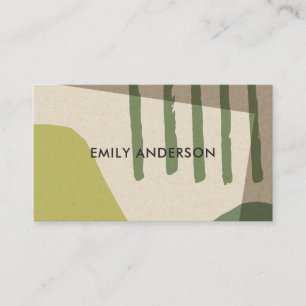 LIME GREEN KRAFT MODERN RUSTIC ABSTRACT ARTISTIC VISITEKAARTJE