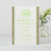Lime Green Lace Bridal Shower Invitations Kaart (Staand voorkant)