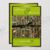 Lime Green - Lavish Camo Wedding Invitations Kaart (Voorkant / Achterkant)