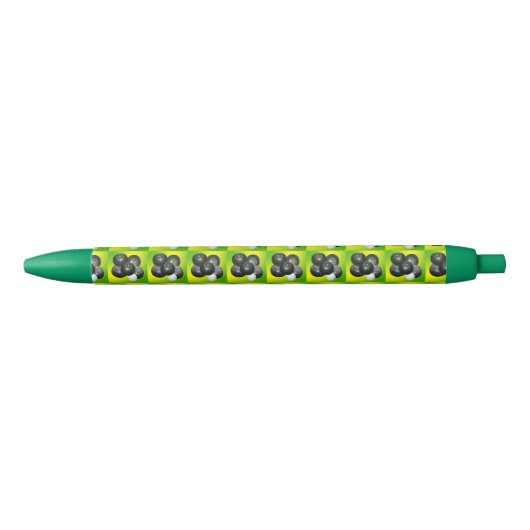 Lime Green Lawn Bowls Pattern Blauwe Inkt Pen (Voorkant)