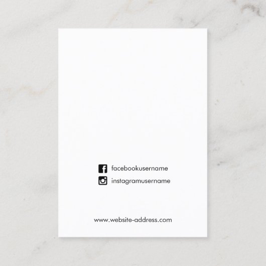 Lime Green Leather Earring Display Visitekaartje (Achterkant)