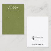 Lime Green Leather Earring Display Visitekaartje (Voorkant / Achterkant)